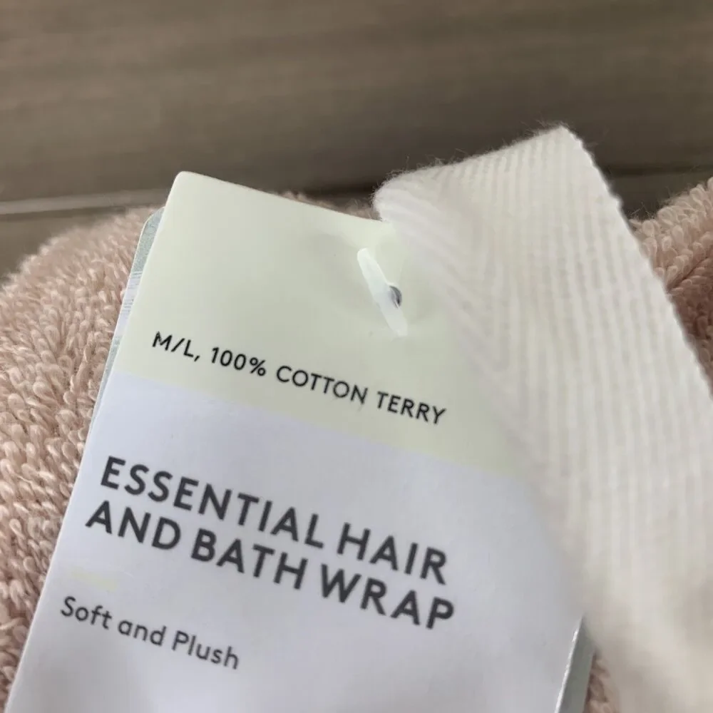 Soft Spa Bath Body Wrap Towel Bathrobe w/ Fast Dry Hair Drying Cap M/L - Cotton